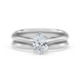 Photo of Jena 3/4 ct tw. Diamond Oval Solitaire Bridal Set 10K White Gold [BR2233W-V070]
