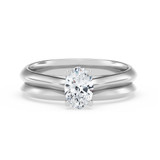 Photo of Jena 1/2 ct tw. Lab Grown Diamond Oval Solitaire Bridal Set 14K White Gold [BR2163W-C000]