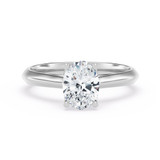 Photo of Jena 1 ct tw. Diamond Oval Solitaire Trio Set 10K White Gold [BT2193WE-V095]