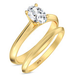 Photo of Jena 1/2 ct tw. Lab Grown Diamond Oval Solitaire Bridal Set 10K Yellow Gold [BR2163Y-C000]