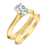 Photo of Jena 3/4 ct tw. Diamond Oval Solitaire Bridal Set 14K Yellow Gold [BR2233Y-V070]