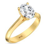 Photo of Jena 1 ct tw. Lab Grown Diamond Oval Solitaire Engagement Ring 14K Yellow Gold [BT2164YE-C000]