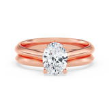 Photo of Jena 1 ct tw. Lab Grown Diamond Oval Solitaire Bridal Set 14K Rose Gold [BR2164R-C000]