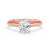 Photo of Jena 1 ct tw. Lab Grown Diamond Oval Solitaire Bridal Set 14K Rose Gold [BT2164RE-C000]