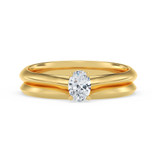Photo of Jena 1/4 ct tw. Lab Grown Diamond Oval Solitaire Bridal Set 14K Yellow Gold [BR2218Y-C000]