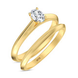 Photo of Jena 1/4 ct tw. Lab Grown Diamond Oval Solitaire Bridal Set 14K Yellow Gold [BR2218Y-C000]