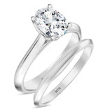 Photo of Jena 1 ct tw. Diamond Oval Solitaire Bridal Set 10K White Gold [BR2193W-V095]
