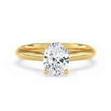 Photo of Jena 1 ct tw. Diamond Oval Solitaire Engagement Ring 14K Yellow Gold [BT2193YE-V095]