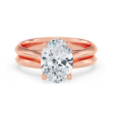 Photo of Jena 2 ct tw. Lab Grown Diamond Oval Solitaire Bridal Set 10K Rose Gold [BR2165R-I195]