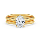 Photo of Jena 1 ct tw. Diamond Oval Solitaire Bridal Set 14K Yellow Gold [BR2193Y-V095]