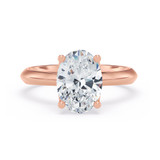 Photo of Jena 2 ct tw. Lab Grown Diamond Oval Solitaire Bridal Set 14K Rose Gold [BT2165RE-I195]