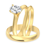 Photo of Jena 1/2 ct tw. Lab Grown Diamond Oval Solitaire Trio Set 10K Yellow Gold [BT2163Y-C000]