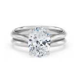 Photo of Jena 2 ct tw. Diamond Oval Solitaire Bridal Set 10K White Gold [BR2194W-V195]