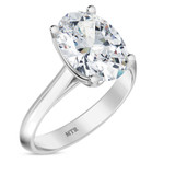 Photo of Jena 3 ct tw. Lab Grown Diamond Oval Solitaire Bridal Set 10K White Gold [BT2166WE-I295]