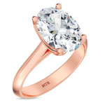 Photo of Jena 3 ct tw. Lab Grown Diamond Oval Solitaire Engagement Ring 10K Rose Gold [BT2166RE-I295]