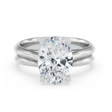 Photo of Jena 3 ct tw. Lab Grown Diamond Oval Solitaire Bridal Set 14K White Gold [BR2166W-I295]