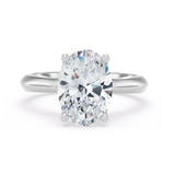 Photo of Jena 3 ct tw. Lab Grown Diamond Oval Solitaire Bridal Set 14K White Gold [BT2166WE-I295]