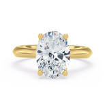 Photo of Jena 3 ct tw. Lab Grown Diamond Oval Solitaire Bridal Set 10K Yellow Gold [BT2166YE-I295]