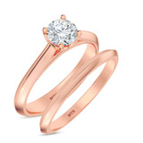 Photo of Jena 1/2 ct tw. Lab Grown Diamond Round Solitaire Bridal Set 10K Rose Gold [BR1930R-C000]