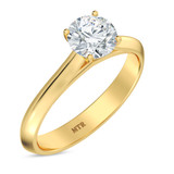 Photo of Jena 3/4 ct tw. Lab Grown Diamond Round Solitaire Bridal Set 14K Yellow Gold [BT2215YE-C000]