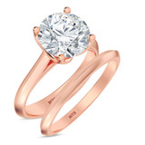 Photo of Jena 3 ct tw. Lab Grown Diamond Round Solitaire Bridal Set 10K Rose Gold [BR2183R-L295]