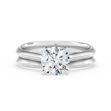 Photo of Jena 1 ct tw. Diamond Round Solitaire Bridal Set 10K White Gold [BR2185W-R095]