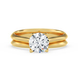 Photo of Jena 1 ct tw. Diamond Round Solitaire Bridal Set 10K Yellow Gold [BR2185Y-R095]