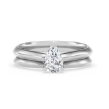 Photo of Jena 1/2 ct tw. Lab Grown Pear Solitaire Bridal Set 10K White Gold [BR1928W-C000]