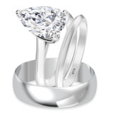 Photo of Jena 3 ct tw. Lab Grown Diamond Pear Solitaire Trio Set 14K White Gold [BT2169W-M295]