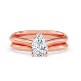 Photo of Jena 1 ct tw. Diamond Pear Solitaire Bridal Set 10K Rose Gold [BR2197R-F095]