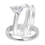 Photo of Jena 1/2 ct tw. Lab Grown Pear Solitaire Trio Set 10K White Gold [BT1928W-C000]