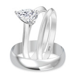 Photo of Jena 3/4 ct tw. Lab Grown Diamond Pear Solitaire Trio Set 10K White Gold [BT2225W-C000]