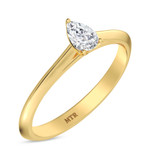 Photo of Jena 1/4 ct tw. Lab Grown Diamond Pear Solitaire Bridal Set 14K Yellow Gold [BT2224YE-C000]