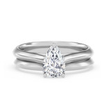 Photo of Jena 1 ct tw. Diamond Pear Solitaire Bridal Set 10K White Gold [BR2197W-F095]