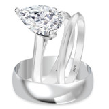 Photo of Jena 2 ct tw. Lab Grown Diamond Pear Solitaire Trio Set 10K White Gold [BT2168W-M195]