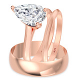 Photo of Jena 2 ct tw. Diamond Pear Solitaire Trio Set 10K Rose Gold [BT2198R-F195]