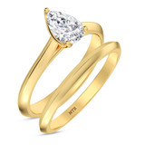 Photo of Jena 3/4 ct tw. Lab Grown Diamond Pear Solitaire Bridal Set 10K Yellow Gold [BR2225Y-C000]