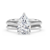 Photo of Jena 2 ct tw. Lab Grown Diamond Pear Solitaire Bridal Set 10K White Gold [BR2168W-M195]