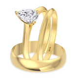 Photo of Jena 3/4 ct tw. Lab Grown Diamond Pear Solitaire Trio Set 14K Yellow Gold [BT2225Y-C000]