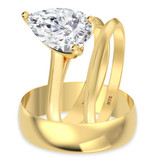 Photo of Jena 2 ct tw. Lab Grown Diamond Pear Solitaire Trio Set 10K Yellow Gold [BT2168Y-M195]