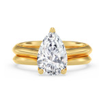 Photo of Jena 2 ct tw. Lab Grown Diamond Pear Solitaire Bridal Set 14K Yellow Gold [BR2168Y-M195]