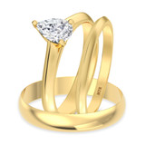 Photo of Jena 1/2 ct tw. Diamond Pear Solitaire Trio Set 10K Yellow Gold [BT2196Y-F045]