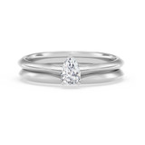 Photo of Jena 1/4 ct tw. Diamond Pear Solitaire Bridal Set 14K White Gold [BR2238W-F023]