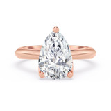 Photo of Jena 3 ct tw. Lab Grown Diamond Pear Solitaire Bridal Set 14K Rose Gold [BT2169RE-M295]
