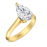 Photo of Jena 2 ct tw. Lab Grown Diamond Pear Solitaire Engagement Ring 14K Yellow Gold [BT2168YE-M195]