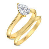 Photo of Jena 2 ct tw. Diamond Pear Solitaire Bridal Set 14K Yellow Gold [BR2198Y-F195]