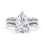 Photo of Jena 3 ct tw. Lab Grown Diamond Pear Solitaire Bridal Set 14K White Gold [BR2169W-M295]