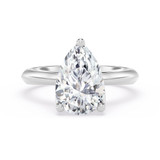 Photo of Jena 3 ct tw. Lab Grown Diamond Pear Solitaire Bridal Set 14K White Gold [BT2169WE-M295]