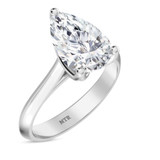 Photo of Jena 3 ct tw. Lab Grown Diamond Pear Solitaire Bridal Set 14K White Gold [BT2169WE-M295]