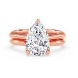 Photo of Jena 3 Carat T.W. Pear Solitaire Bridal Set 14K Rose Gold [BR2199R-F295]